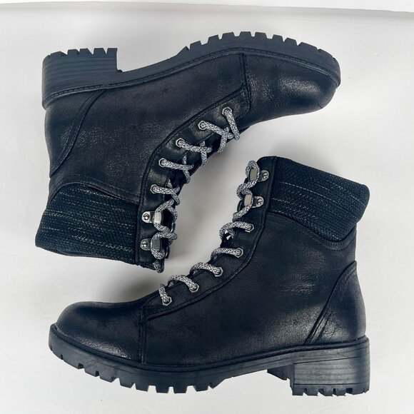 Women's Lue Lace-Up Boots - Universal Thread Black Size 9.5 - Picture 5 of 10